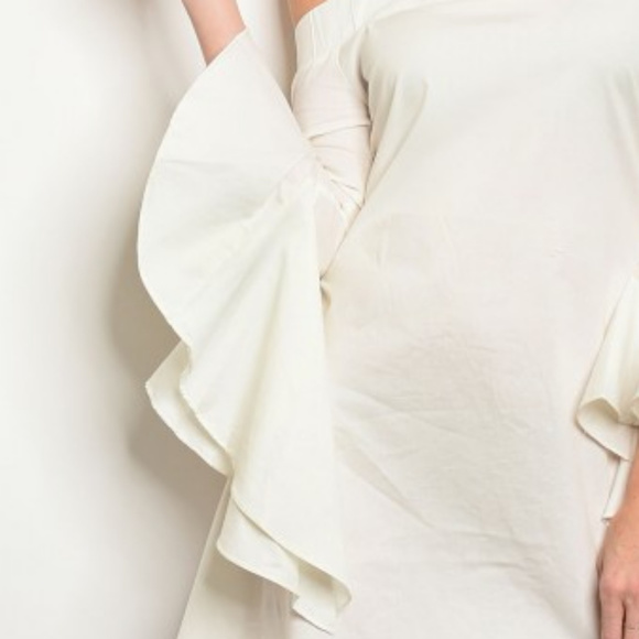 OFF SHOULDER POPLIN DRESS @LAST ONE - Picture 3 of 4